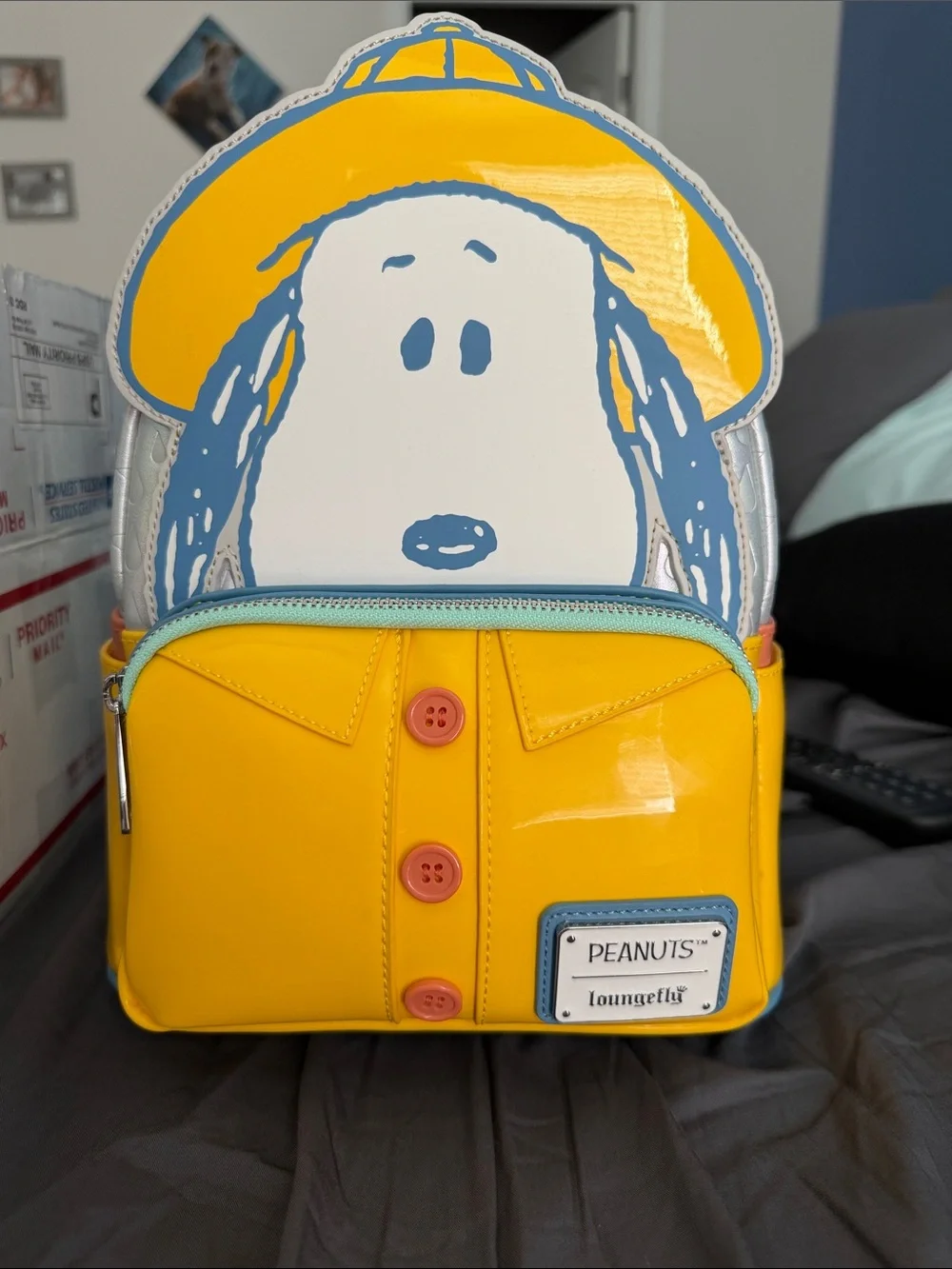 Loungefly Kids Yellow Snoopy Raincoat Mini Backpack